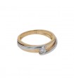 Two tones gold and diamond ring