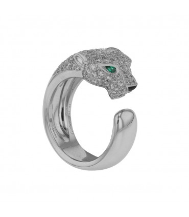 Cartier Panthère diamonds, emeralds, onyx and gold ring