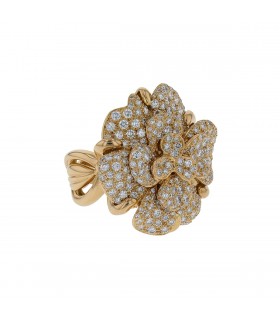 Chanel Camélia diamonds and gold ring