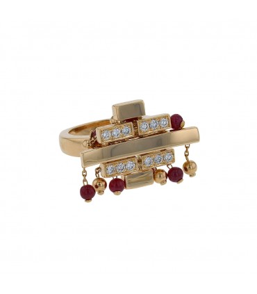Cartier Baiser du Dragon gold, diamonds and rubies ring