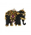 Broche Elephant en or, bois, rubis, émeraudes et diamants
