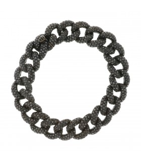 Gold and black diamonds bracelet