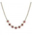 Diamonds, rubies and gold necklace