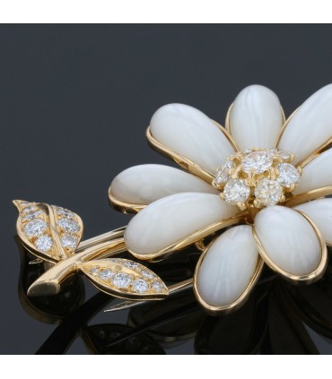Van Cleef & Arpels mother-of-pearl, diamonds and gold brooch