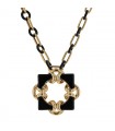 Tiffany & Co. by Aldo Cipullo onyx and gold brooch necklace