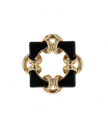 Tiffany & Co. by Aldo Cipullo onyx and gold brooch necklace