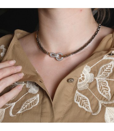 Cartier Agrafe diamonds and gold necklace