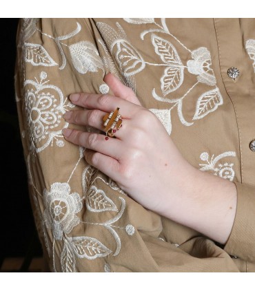 Cartier Baiser du Dragon gold, diamonds and rubies ring