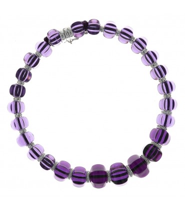 Baccarat crystals, diamonds and gold necklace
