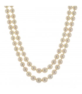 Cultured pearls and gold necklace