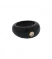 Wood, diamond and gold ring