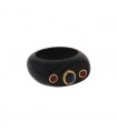 Bague bois, or, saphir, rubis