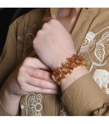 Bracelet diamants, tourmaline, quartz
