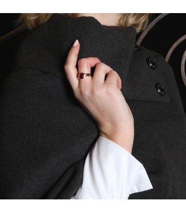 Bague or, rubis, diamants