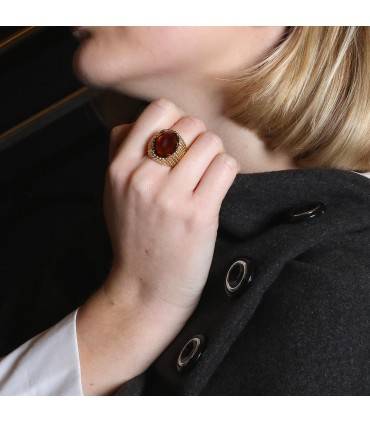 Citrine and gold ring