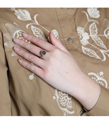 Luis Navarro aquamarine, diamonds and gold ring