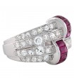 Bague platine, rubis et diamants