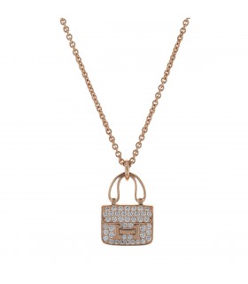 Hermès Amulettes Constance diamonds and gold necklace