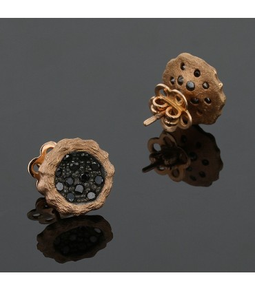 Luis Navarro black diamonds and gold earrings