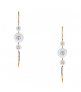 Maria Canale Pyramide diamonds, agate and gold earrings