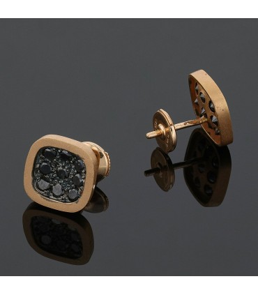 Luis Navarro black diamonds and gold earrings