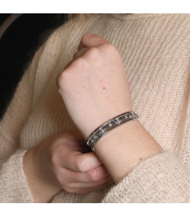 Bracelet or, saphirs, diamants