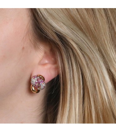 Pomellato Tango diamonds, sapphires and gold earrings