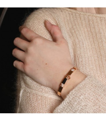 Hermès Collier de Chien diamonds and gold bracelet