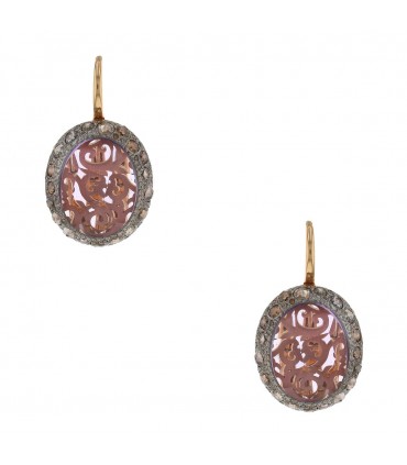 Pomellato Arabesque gold, diamonds and amethyst earrings
