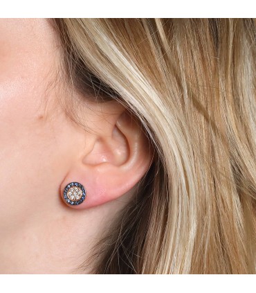 Luis Navarro diamonds, sapphires and gold earrings