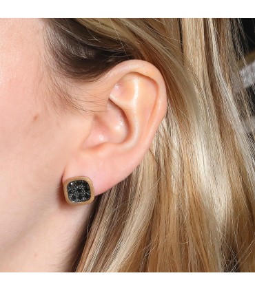 Luis Navarro black diamonds and gold earrings