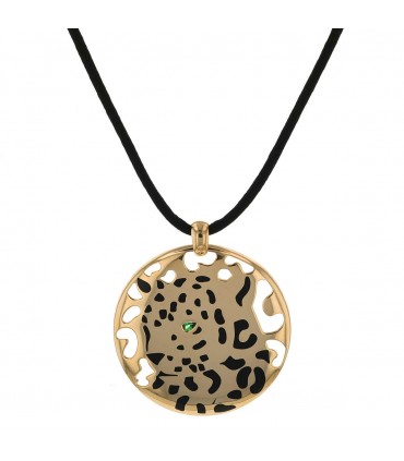 Cartier Panthère lacquer, garnet and gold necklace