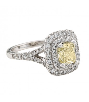 Bague solitaire or et diamant jaune