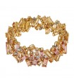 Tourmaline, quartz, diamonds and gold bracelet