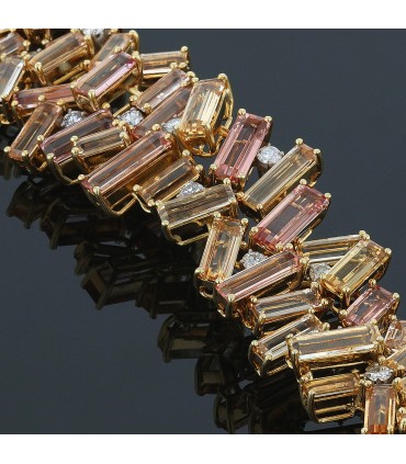 Bracelet diamants, tourmaline, quartz