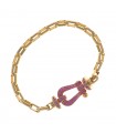 Fred Force 10 pink sapphires and gold bracelet