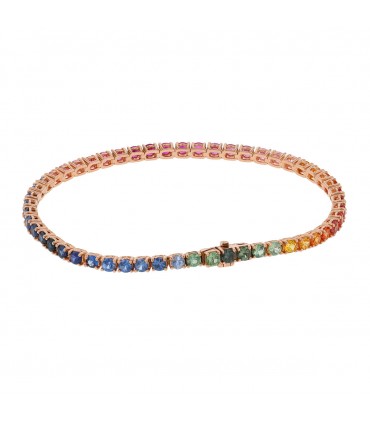 Bracelet ligne saphirs rainbow