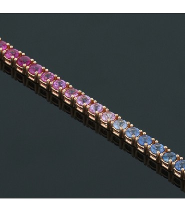 Bracelet ligne saphirs rainbow