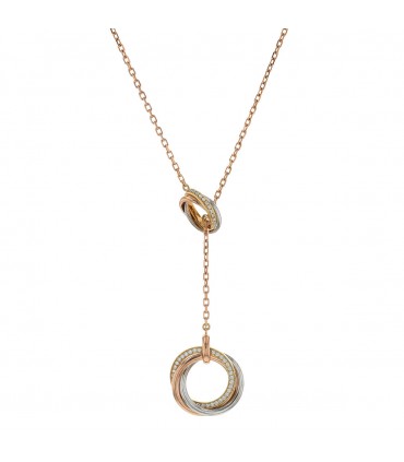 Cartier Trinity three tones gold and diamonds necklace