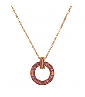 Tiffany & Co. Cercle T1 Edition Limitée pink sapphires and gold necklace