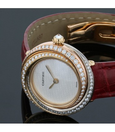 Cartier Trinity diamonds and three tones gold watch