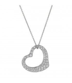 Tiffany & Co. Open Heart platinum and diamonds necklace