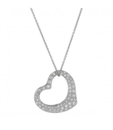 Tiffany & Co. Open Heart platinum and diamonds necklace