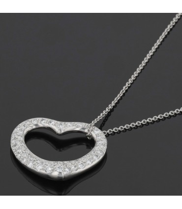 Tiffany & Co. Open Heart platinum and diamonds necklace