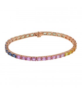 Bracelet ligne saphirs rainbow