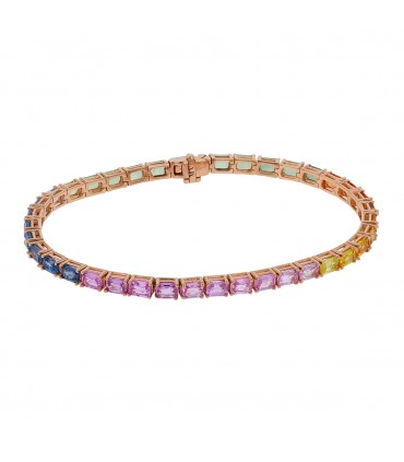 Bracelet ligne saphirs rainbow