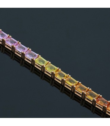 Bracelet ligne saphirs rainbow
