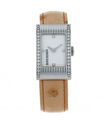 Boucheron Reflet diamonds and stainless steel watch
