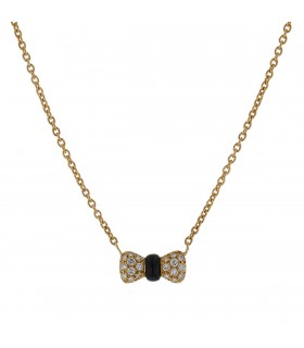 Van Cleef & Arpels onyx, diamonds and gold necklace