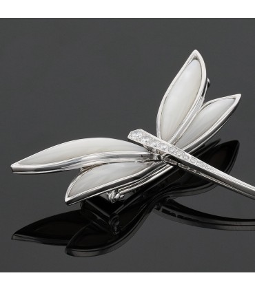 Van Cleef & Arpels Libellule mother-of-pearl, diamonds and gold brooch